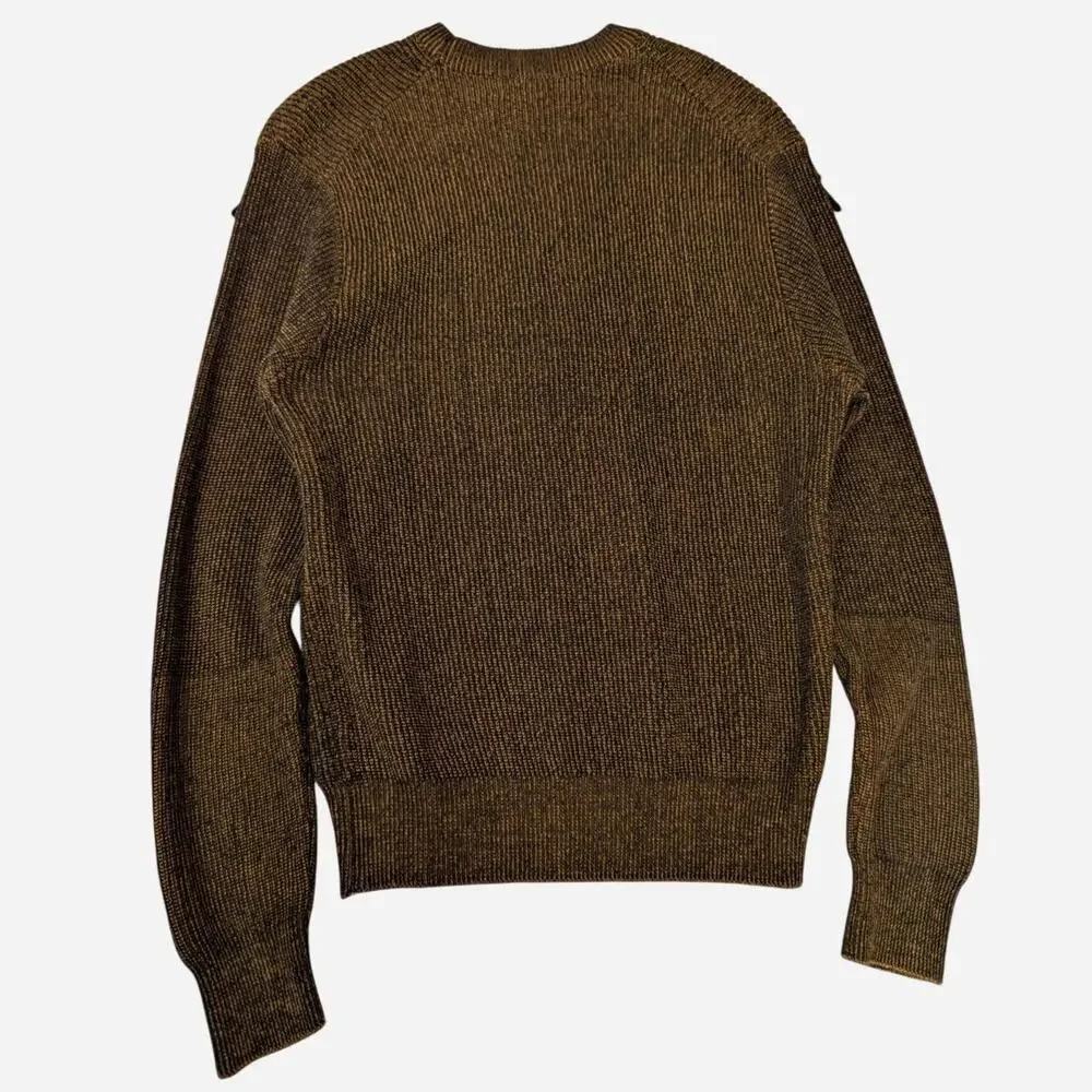 Adolfo Domínguez Brown & Black Ribbed Mens Sweater Sz M